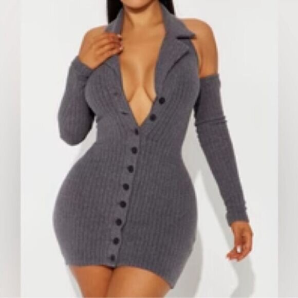 Fashion Nova Sweater Dress W/ Sleeves - Picture 2 of 4